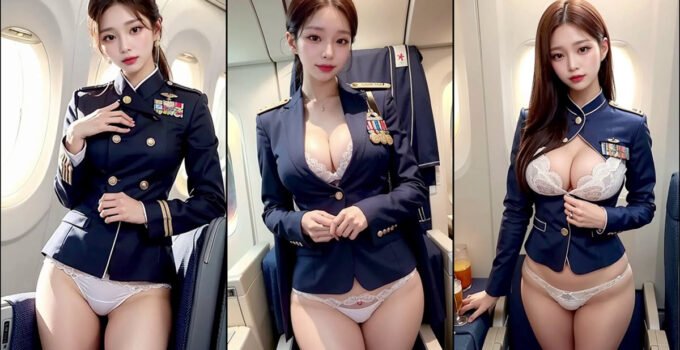 Ai Art Lookbook Sexy Flight Attendant Cosplay 스튜어디스 승무원 화보