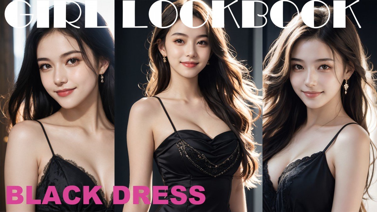 [AI] 룩북 GIRL LOOKBOOK black dress 검정 드레스