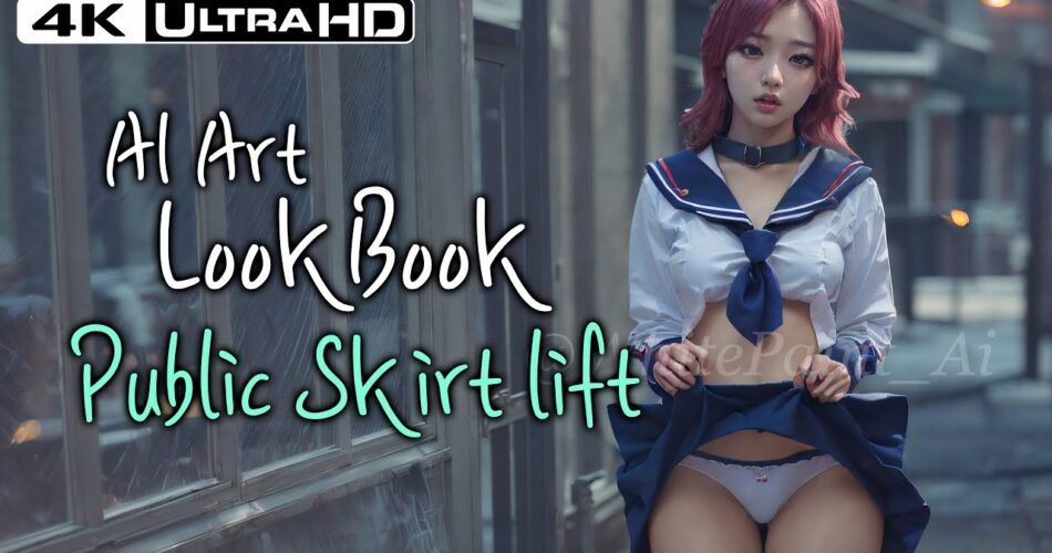 어디서든 보여주는 그녀(Public Skirt lift) | AI Art, AI LookBook