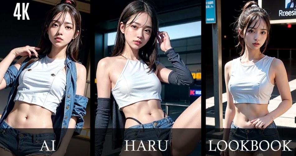 [4K AI art] Airport Crop Top High Leg Ai Lookbook 3 | 공항 크롭 티 하이레그 AI 룩북 [AI 실사]