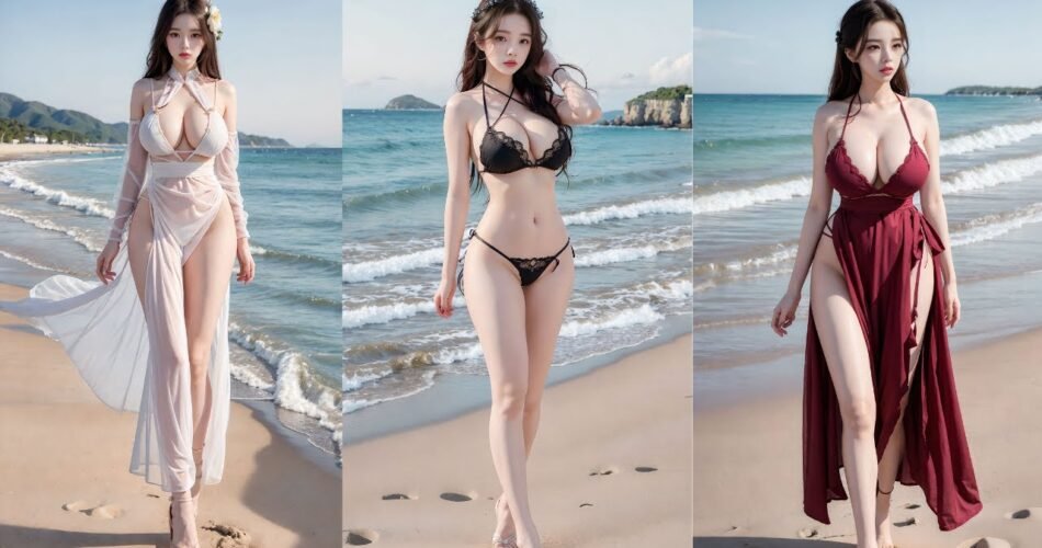 [4K] Beach Fashion | AI Girl LookBook | AI Club2Girls