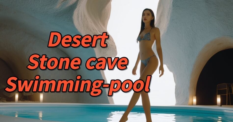 [AI Journey] Desert & Stone cave & Swimming-pool   #AIJourney #Desert #StoneCave #SwimmingPool