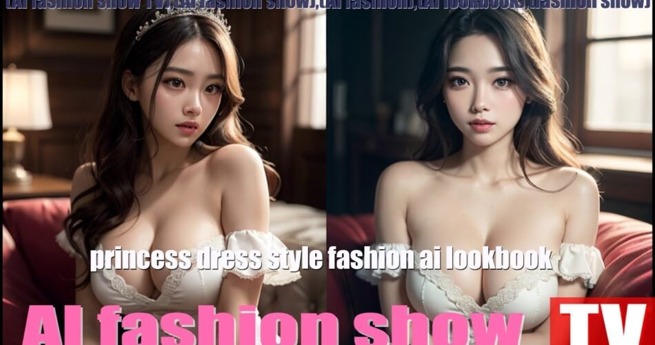 [AI fashion show TV] AI fashion model wearing princess dress style fashion ai lookbook